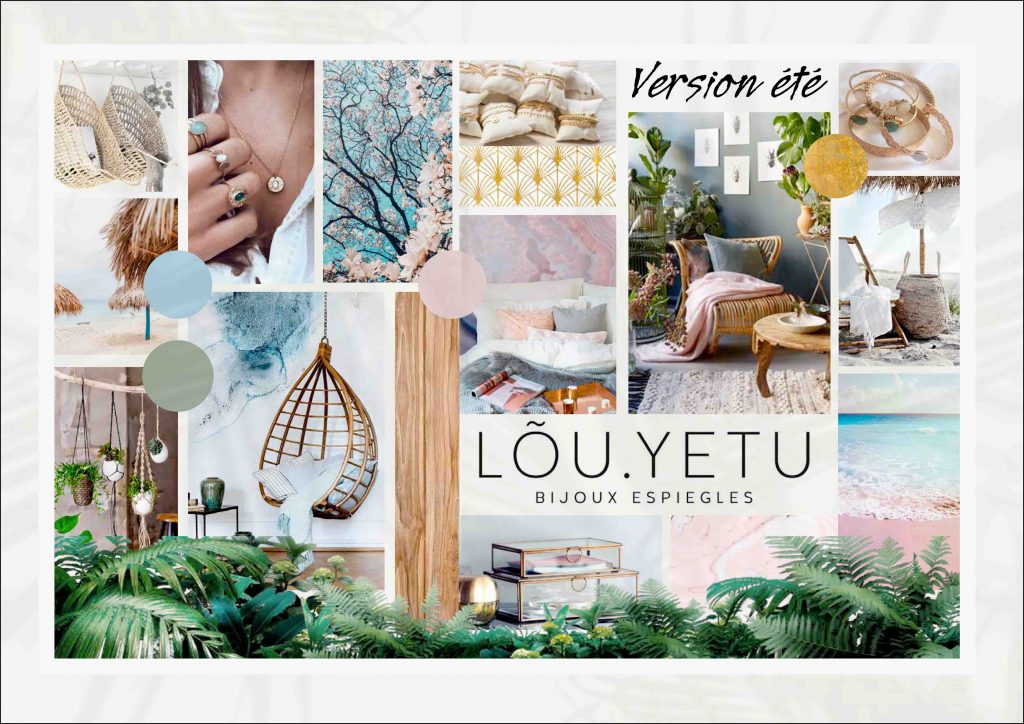 moodboard sur l'identité de marque lou yetu